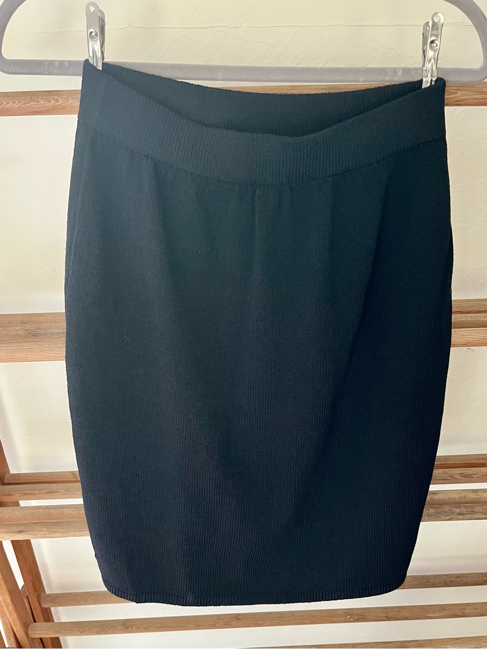 Vintage St. John Basics Black Santana Knit Pencil Skirt- Excellent Condition